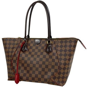 Louis Vuitton Kaisa Tote Shoulder Bag Damier Brown Cerise Red